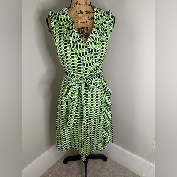 Kate Spade Green and Black Patterned Dress - Picture 10 of 11